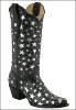 Женские ковбойские сапоги Corral Black с серебряными звёздами, форма мыса Snip Toe - 1m7.jpg