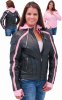 Женская кожаная куртка из буйволиной кожи с розовой полосой и съёмной подкладкой с капюшоном - L655522HZP_0177.JPG
