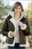 Женская меховая кожаная куртка из натуральной овчины Bomber B3 - 