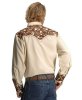 Мужская ковбойская рубашка SCULLY с вышивкой в виде растительных орнаментов, NATURAL  - 