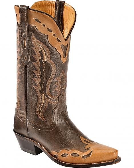 Ковбойские коричневые сапоги Old West с контрастной аппликацией  Ковбойские коричневые сапоги Old West с контрастной аппликацией дань модным тенденциям в ковбойской обуви. Эти ковбойские сапоги идеально подходят для человека, который ценит стиль и традиции. 