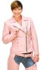 Женская розовая кожаная куртка-косуха "Ангелочек" - 