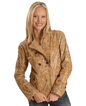 Женская кожаная куртка в ковбойском стиле Corral Brown Winged Heart Leather