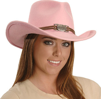 Женская ковбойская шляпа Reba Pink Wool Felt
