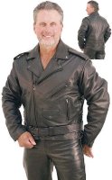 Байкерская куртка-"косуха" удлиннённая сзади, из кожи быка, толщина 1,3 мм.