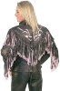 Женская куртка из мягкой кожи бизона с чёрно-розовой кожаной бахромой и инкрустированная розовой кожей - l284ftp_0220.jpg