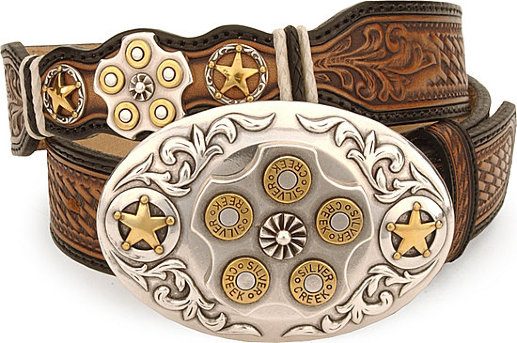 Ковбойский кожаный ремень Texas Star Bullet