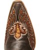 Женские ковбойские сапоги Corral Chocolate Fleur de Lis Gold с формой мыса Snip Toe - 