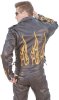 Байкерская куртка-"косуха" с оранжевыми языками пламяни - m8025zyfl_0061.jpg
